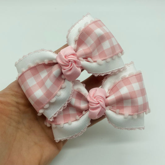 Pink Gingham Jumbo Bowtie